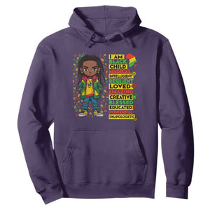 I Am Black Child Hoodie Locd Boy African American Pride Black History Month TS02 Purple Print Your Wear