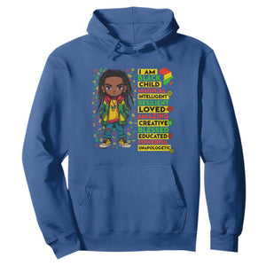 I Am Black Child Hoodie Locd Boy African American Pride Black History Month TS02 Royal Blue Print Your Wear