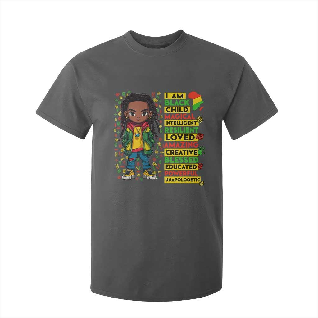 I Am Black Child T Shirt For Kid Locd Boy African American Pride Black History Month TS02 Dark Heather Print Your Wear
