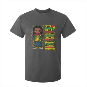 I Am Black Child T Shirt For Kid Locd Boy African American Pride Black History Month TS02 Dark Heather Print Your Wear