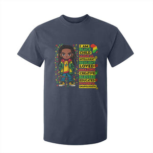 I Am Black Child T Shirt For Kid Locd Boy African American Pride Black History Month TS02 Navy Print Your Wear