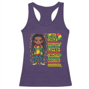 I Am Black Child Racerback Tank Top Locd Boy African American Pride Black History Month TS02 Purple Print Your Wear