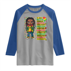 I Am Black Child Raglan Shirt Locd Boy African American Pride Black History Month TS02 Sport Gray Royal Print Your Wear