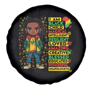I Am Black Child Spare Tire Cover Locd Boy African American Pride Black History Month TS02 Print Your Wear