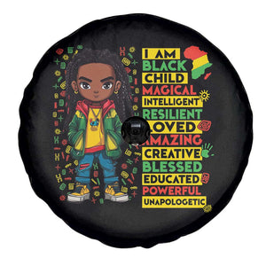 I Am Black Child Spare Tire Cover Locd Boy African American Pride Black History Month TS02 Print Your Wear