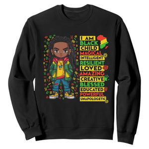 I Am Black Child Sweatshirt Locd Boy African American Pride Black History Month TS02 Black Print Your Wear