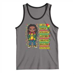 I Am Black Child Tank Top Locd Boy African American Pride Black History Month TS02 Deep Heather Black Print Your Wear