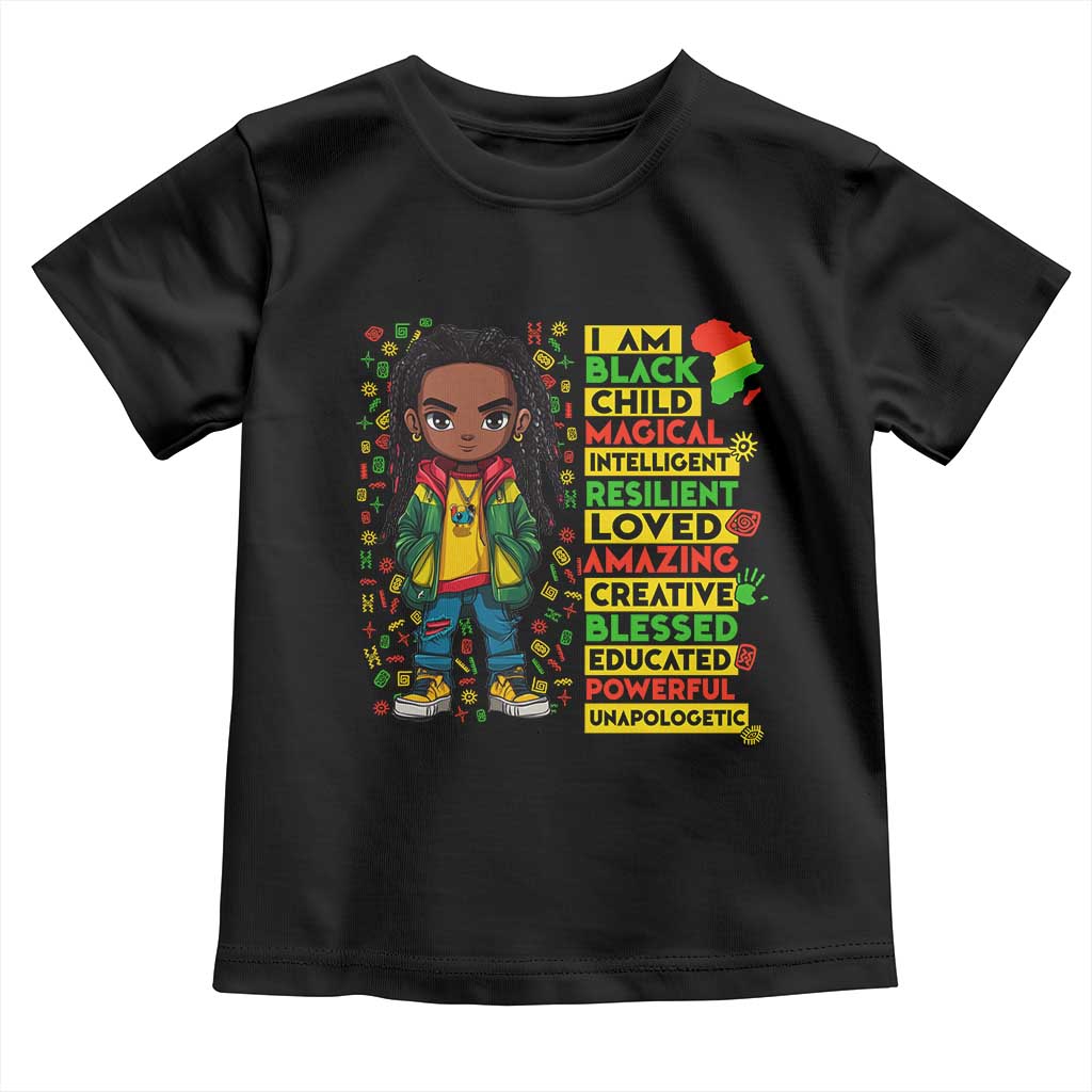 I Am Black Child Toddler T Shirt Locd Boy African American Pride Black History Month TS02 Black Print Your Wear