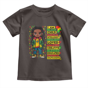 I Am Black Child Toddler T Shirt Locd Boy African American Pride Black History Month TS02 Dark Chocolate Print Your Wear
