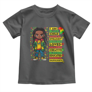 I Am Black Child Toddler T Shirt Locd Boy African American Pride Black History Month TS02 Dark Heather Print Your Wear