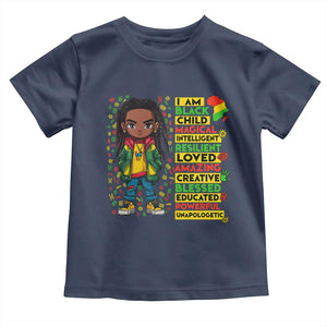 I Am Black Child Toddler T Shirt Locd Boy African American Pride Black History Month TS02 Navy Print Your Wear