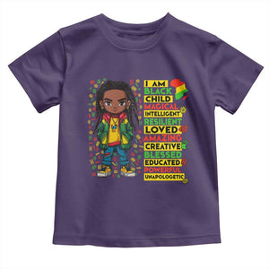 I Am Black Child Toddler T Shirt Locd Boy African American Pride Black History Month TS02 Purple Print Your Wear