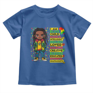 I Am Black Child Toddler T Shirt Locd Boy African American Pride Black History Month TS02 Royal Blue Print Your Wear
