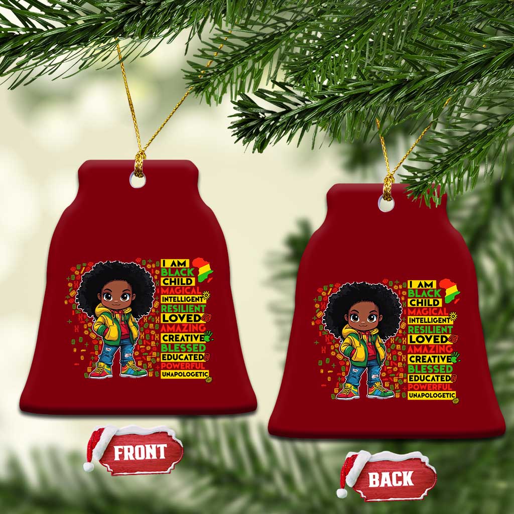 I Am Black Child Ceramic Ornament Afro Girl African American Pride Black History Month TS02 Print Your Wear