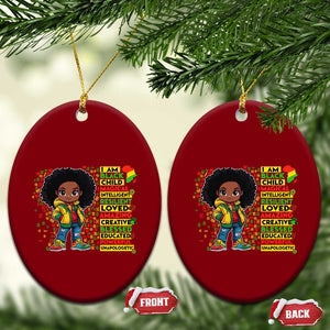 I Am Black Child Ceramic Ornament Afro Girl African American Pride Black History Month TS02 Print Your Wear