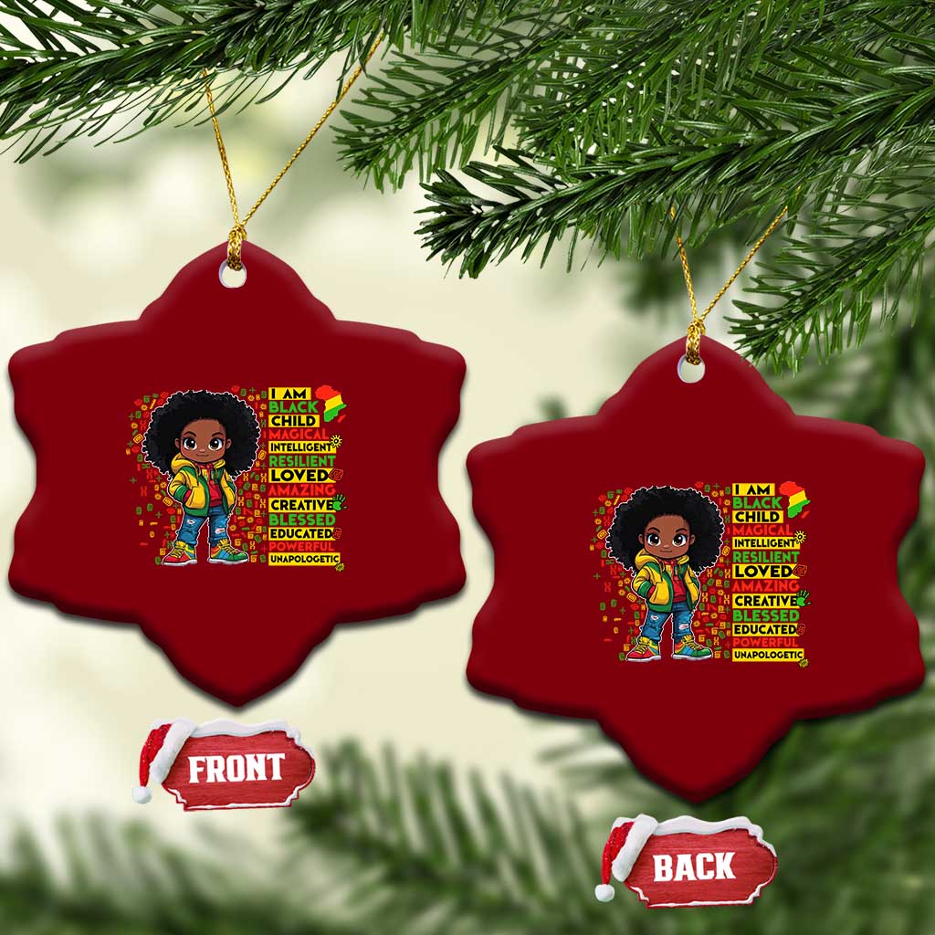 I Am Black Child Ceramic Ornament Afro Girl African American Pride Black History Month TS02 Print Your Wear
