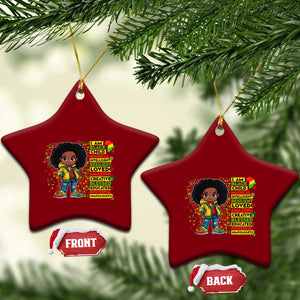 I Am Black Child Ceramic Ornament Afro Girl African American Pride Black History Month TS02 Print Your Wear