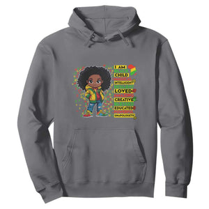 I Am Black Child Hoodie Afro Girl African American Pride Black History Month TS02 Charcoal Print Your Wear