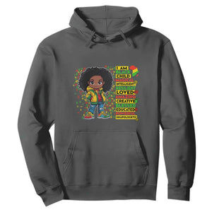 I Am Black Child Hoodie Afro Girl African American Pride Black History Month TS02 Dark Heather Print Your Wear