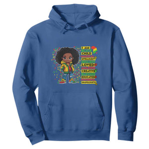 I Am Black Child Hoodie Afro Girl African American Pride Black History Month TS02 Royal Blue Print Your Wear