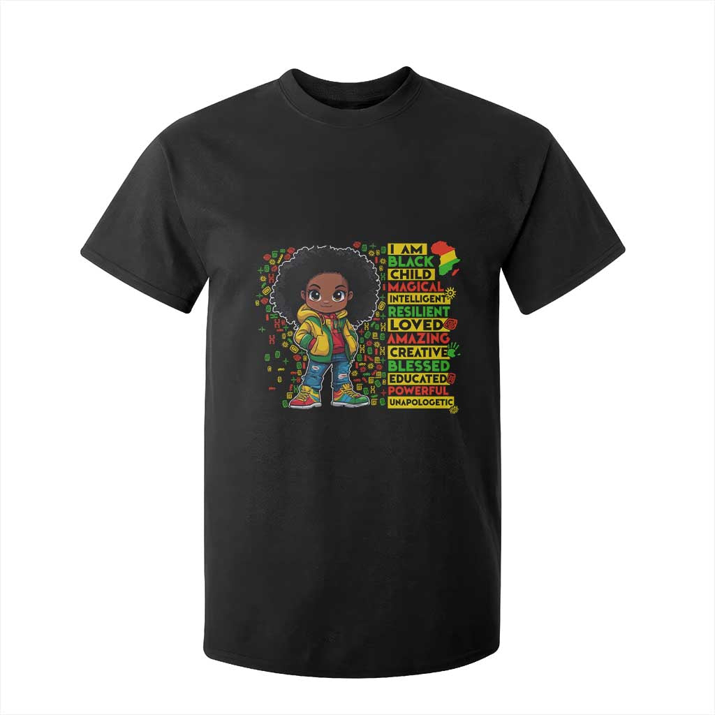 I Am Black Child T Shirt For Kid Afro Girl African American Pride Black History Month TS02 Black Print Your Wear