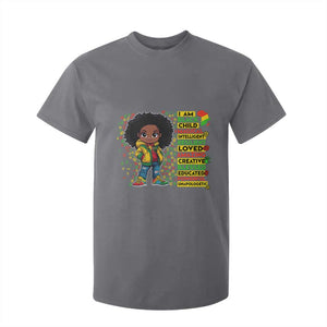 I Am Black Child T Shirt For Kid Afro Girl African American Pride Black History Month TS02 Charcoal Print Your Wear