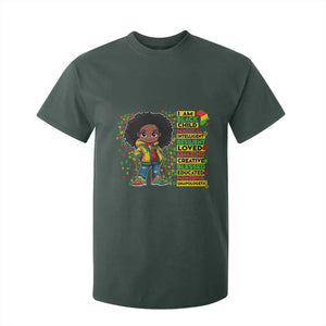 I Am Black Child T Shirt For Kid Afro Girl African American Pride Black History Month TS02 Dark Forest Green Print Your Wear