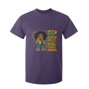 I Am Black Child T Shirt For Kid Afro Girl African American Pride Black History Month TS02 Purple Print Your Wear
