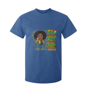 I Am Black Child T Shirt For Kid Afro Girl African American Pride Black History Month TS02 Royal Blue Print Your Wear