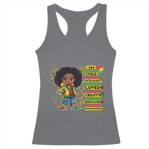 I Am Black Child Racerback Tank Top Afro Girl African American Pride Black History Month TS02 Charcoal Print Your Wear