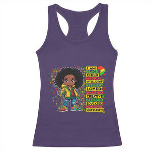I Am Black Child Racerback Tank Top Afro Girl African American Pride Black History Month TS02 Purple Print Your Wear