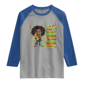 I Am Black Child Raglan Shirt Afro African American Pride Black History Month TS02 Sport Gray Royal Print Your Wear