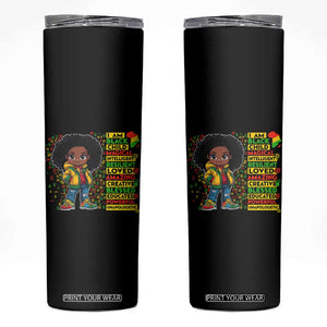 I Am Black Child Skinny Tumbler Afro Girl African American Pride Black History Month TS02 Black Print Your Wear