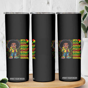 I Am Black Child Skinny Tumbler Afro Girl African American Pride Black History Month TS02 Print Your Wear