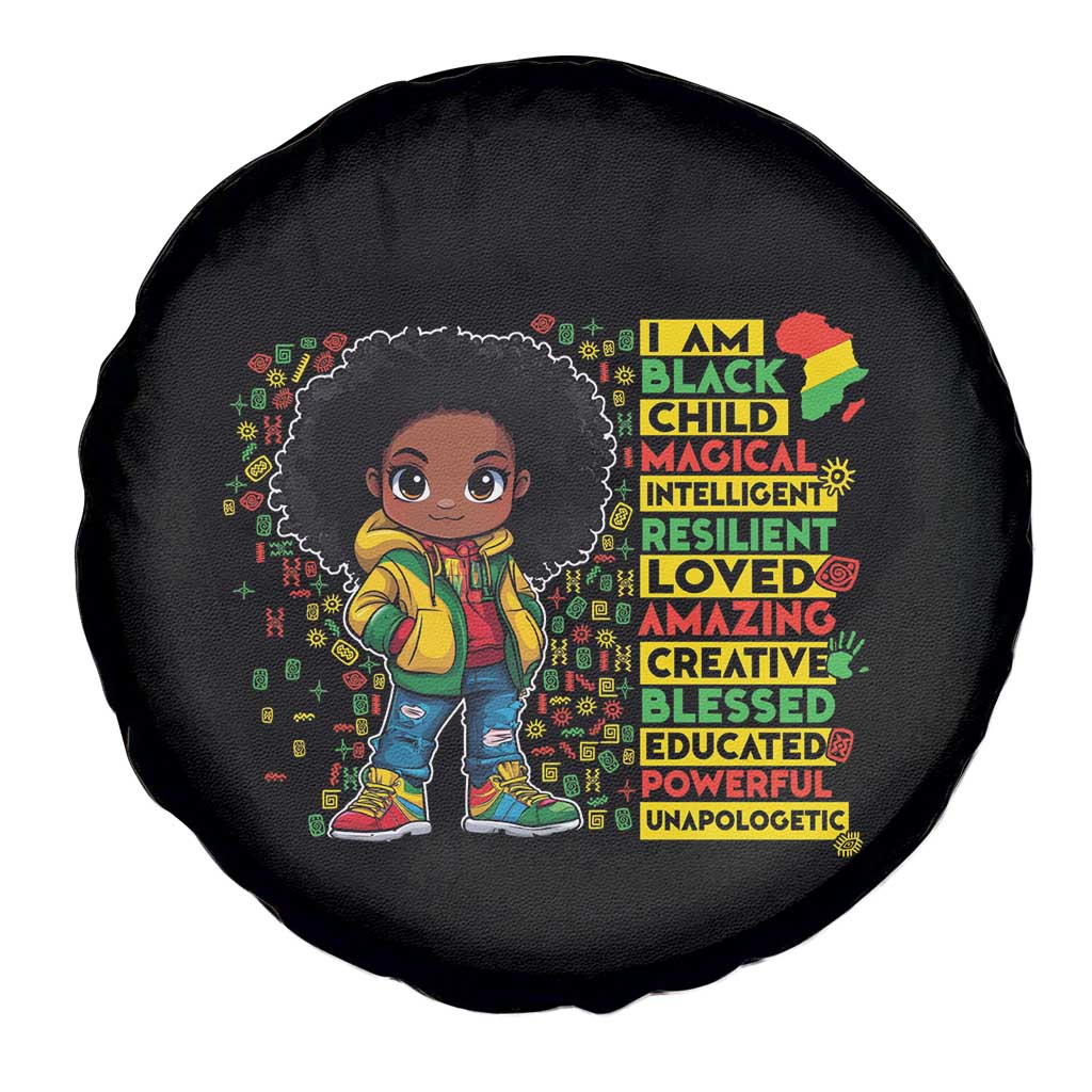 I Am Black Child Spare Tire Cover Afro Girl African American Pride Black History Month TS02 Print Your Wear