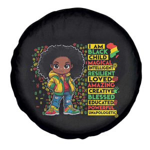 I Am Black Child Spare Tire Cover Afro Girl African American Pride Black History Month TS02 Print Your Wear