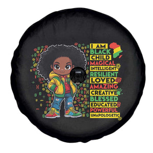 I Am Black Child Spare Tire Cover Afro Girl African American Pride Black History Month TS02 Print Your Wear