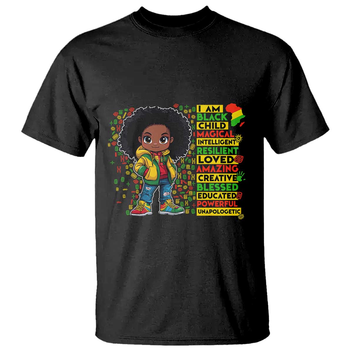 I Am Black Child T Shirt Afro Girl African American Pride Black History Month TS02 Black Print Your Wear