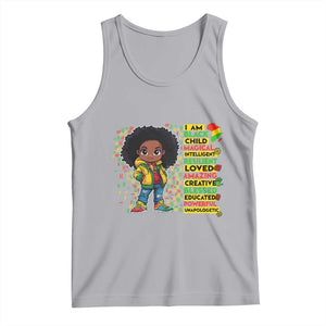 I Am Black Child Tank Top Afro African American Pride Black History Month TS02 Athletic Heather Print Your Wear
