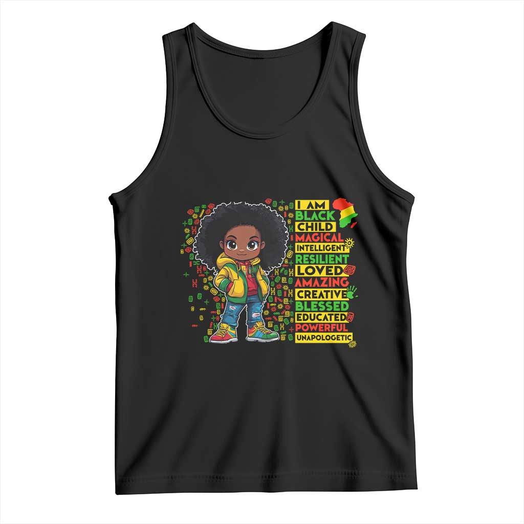 I Am Black Child Tank Top Afro African American Pride Black History Month TS02 Black Print Your Wear