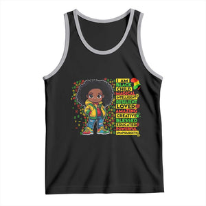 I Am Black Child Tank Top Afro African American Pride Black History Month TS02 Black Athletic Heather Print Your Wear