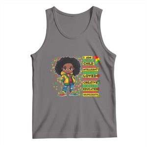 I Am Black Child Tank Top Afro African American Pride Black History Month TS02 Deep Heather Print Your Wear