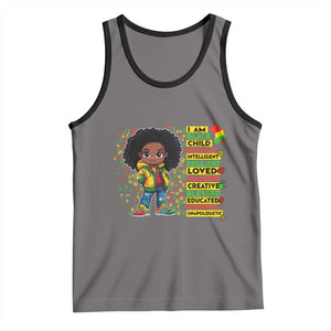 I Am Black Child Tank Top Afro African American Pride Black History Month TS02 Deep Heather Black Print Your Wear