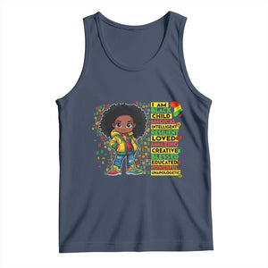 I Am Black Child Tank Top Afro African American Pride Black History Month TS02 Navy Print Your Wear