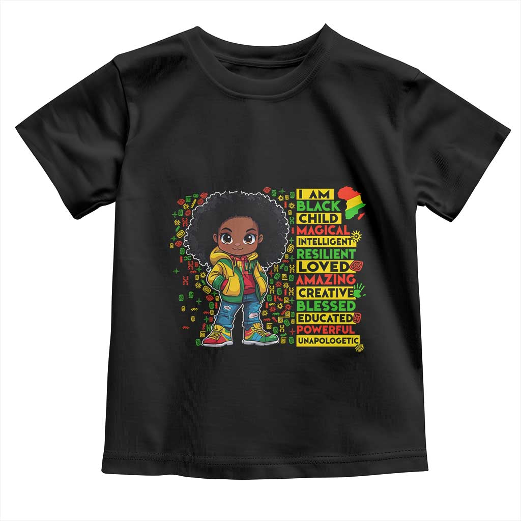 I Am Black Child Toddler T Shirt Afro Girl African American Pride Black History Month TS02 Black Print Your Wear