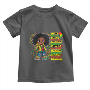 I Am Black Child Toddler T Shirt Afro Girl African American Pride Black History Month TS02 Dark Heather Print Your Wear