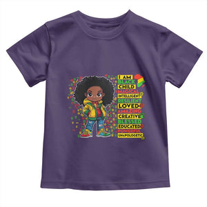 I Am Black Child Toddler T Shirt Afro Girl African American Pride Black History Month TS02 Purple Print Your Wear
