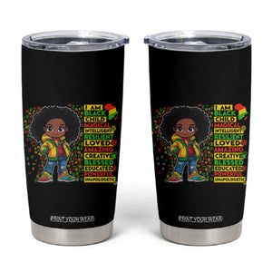 I Am Black Child Tumbler Cup Afro Girl African American Pride Black History Month TS02 Black Print Your Wear