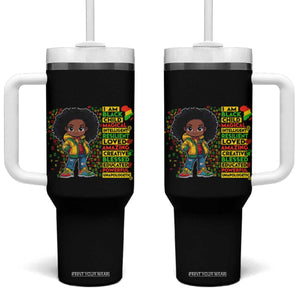 I Am Black Child Tumbler With Handle Afro Girl African American Pride Black History Month TS02 One Size: 40 oz Black Print Your Wear
