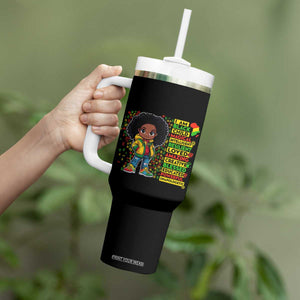 I Am Black Child Tumbler With Handle Afro Girl African American Pride Black History Month TS02 Print Your Wear